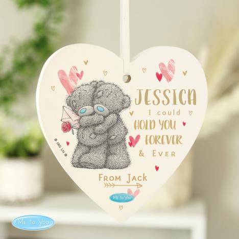 Personalised Hold You Forever Me to You Wooden Heart Decoration Extra Image 2